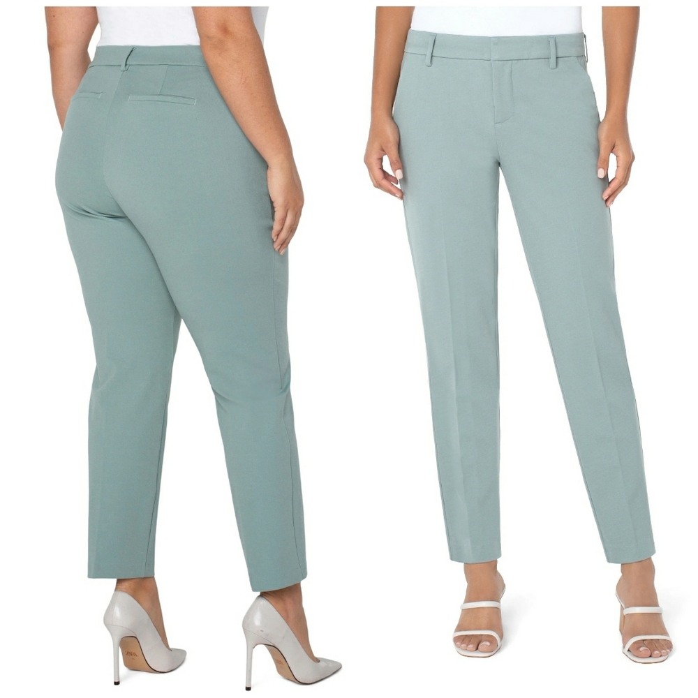 Liverpool Kelsey Super Stretch Trouser Sea Foam Green Size 12 31 Ankle Crop Pant